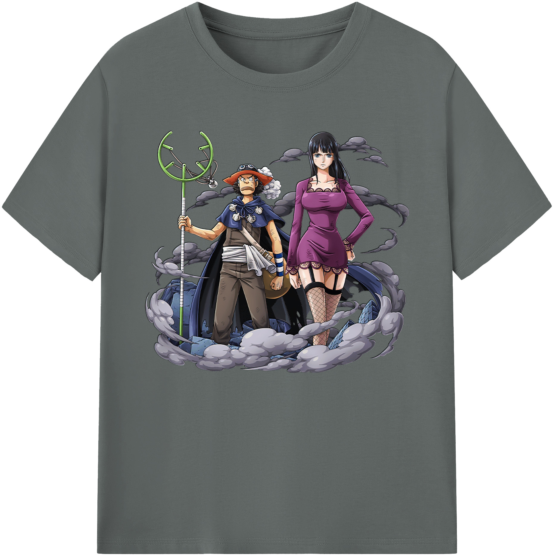 ワンピース ニコ・ロビン ONE PIECE Nico Robin 綿100％ メンズ半袖Tシャツ｜肌触りやわらか＆通気性